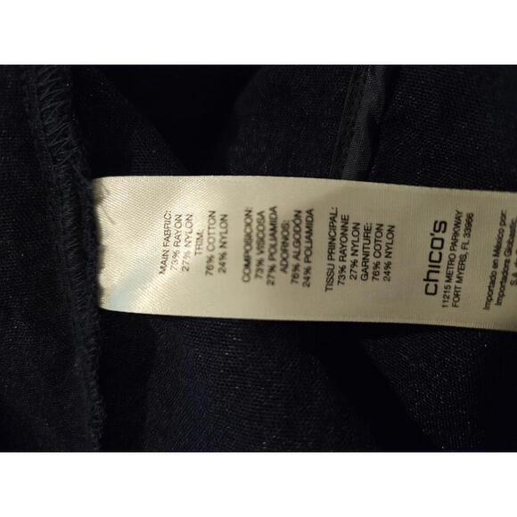 Chico's Size 1 Medium Size 8 Navy blue open front jacket with lace detail - Picture 5 of 6